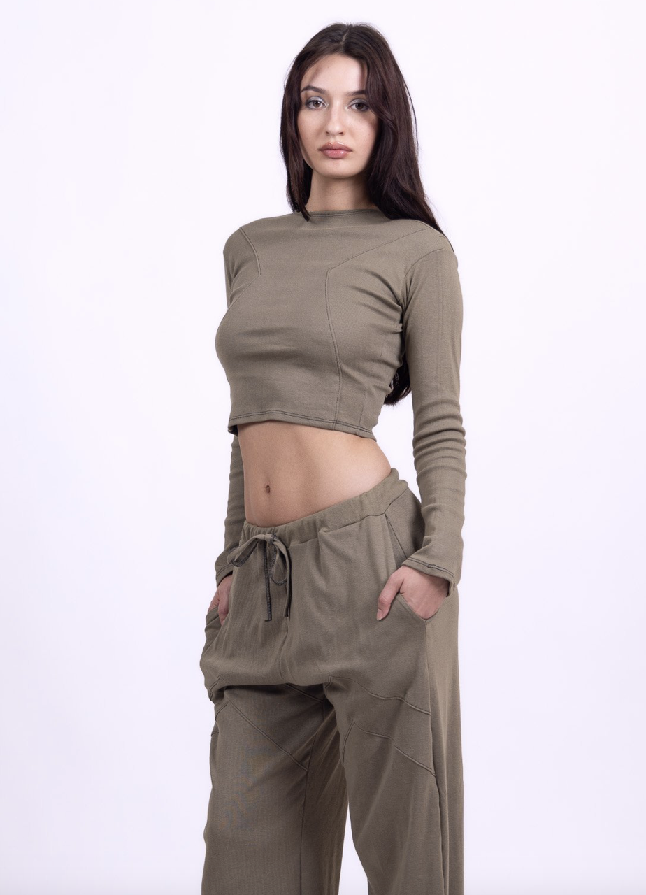 Olive Organic Cotton Long Sleeve Shirt